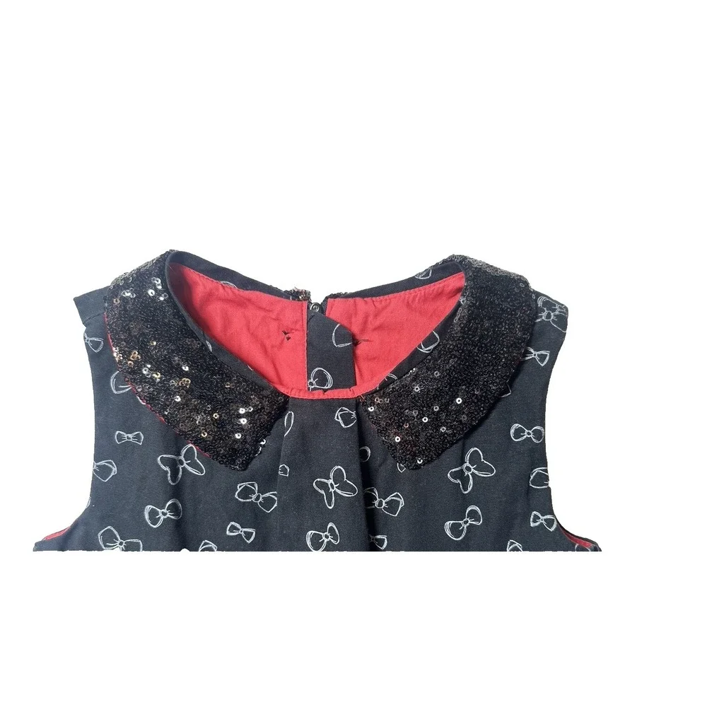 Girl's Black Corduroy Minnie Mouse Party Dress by Disney Store Japan, Size: 7/8